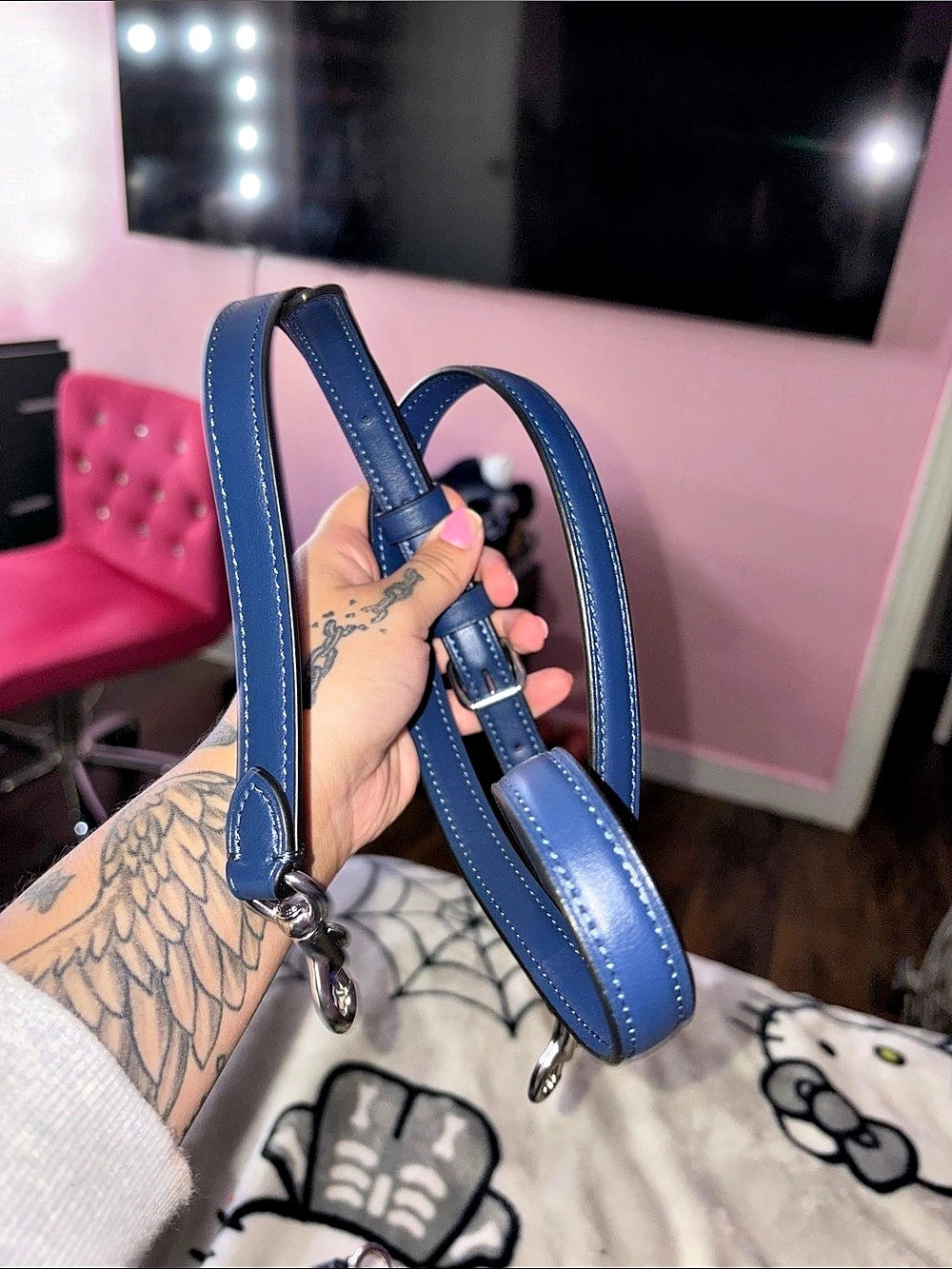 Navy blue strap